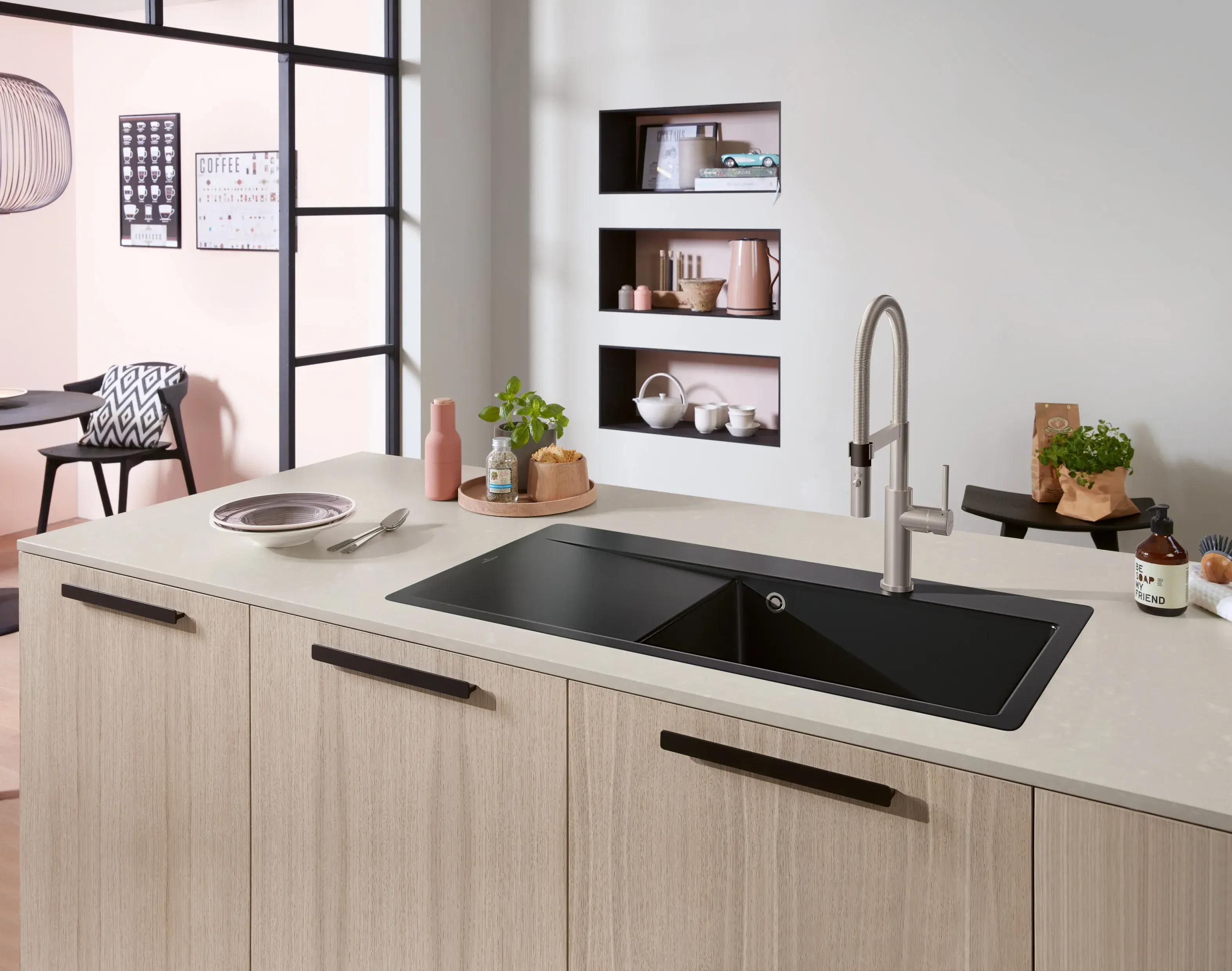 Villeroy & Boch Keramik Spüle schwarz